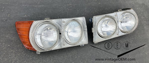 72-89 Mercedes Benz W107 OEM headlights Bosch, pair