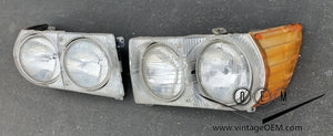 72-89 Mercedes Benz W107 OEM headlights Bosch, pair