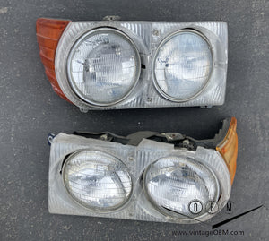 72-89 Mercedes Benz W107 OEM headlights Bosch, pair